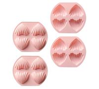FESTFENDS 4pcs Silicone Cake Mould Baking Mould Heart Shape Madeleine Molds 5.74x4.99x0.79inch Creative Non-Stick 4 Cavity for Making Cookies and Desserts Home Baking