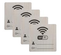 FESTFENDS 4pcs Wooden Wifi Password Sign for Guests - Blank Wifi Network Display Board - Rustic Desktop Notice Essentials for Vacation Rental Hotel Guest Room