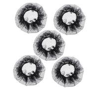 FESTFENDS 5pcs Black Elastic Hair Snood Hair Nets for Ballet Bun Dance Performance Made of Cloth Protects from Heat for Professional Dancing Performers in Summer