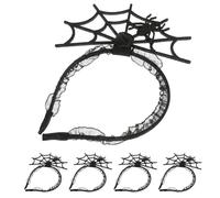 FESTFENDS 5pcs Halloween Spider Web Hairbands Headbands Spider Costume Accessories for Festival Party Cosplay Devil Hair Hoops for Women and