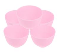 FESTFENDS 5Pcs Medium Pink Food-Grade Silicone Mask Mixing Bowls Set for DIY Facial Mask Making, Anti-Fall Beauty Accessories for Home and Salon Skin Care Treatments