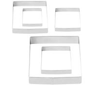 FESTFENDS 5pcs Square Cookie Cutters Set Made of Stainless Steel Metal for Baking Pastry and Biscuit Cutting, Simple Design that Won't Scratch Hands, for Christmas and Cake Shop Use