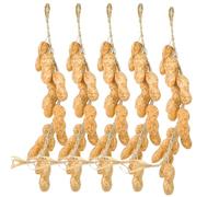 FESTFENDS 5pcs Suspended Fake Peanut String Decor with Clips for Home Decoration and Educational Tool, High Degree of Simulation Foam and Hemp Rope Peanut Strings, for Thanksgiving