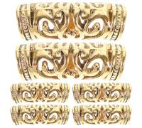 FESTFENDS 6pcs Alloy Dreadlocks Rings Hair Rings Hollow out Dreadlocks Delicate Hair Cuffs for Braids DIY Styling Accessories