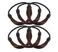 FESTFENDS 6Pcs High Elasticity Invisible Ponytail Hair Ties for Women Deep Brown Korean Style Hair Bungee Braided Rope and