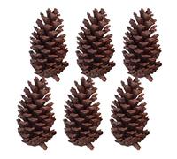FESTFENDS 6pcs Natural Dried Pine Cone Decoration Set Real Pine Cones for Christmas Tree Home Décor and Photography Props for Holiday Crafting and Seasonal Display