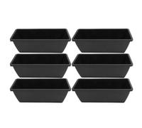 FESTFENDS 6pcs Rectangular Plastic Planters with Trays for Outdoor and Indoor Use, Featuring Water Circulation and Ventilation, for Plants and Succulents on Windowsills and Gardens