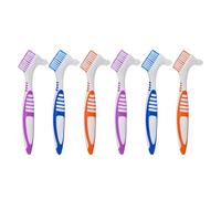 FESTFENDS 6Pcs Travel Denture Cleaning Brush: Double Sided Denture Toothbrushes with Soft Bristles - Dental Cleaning for Partial Or Full False Teeth, for Retainer and Senior Oral Care