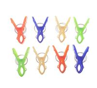 FESTFENDS 8pcs Large Plastic Beach Towel Clips with Strong Grip, Bright Colour, Suitable for Most Rounded Chairs, for Securing Towels on Sunbeds the Beach