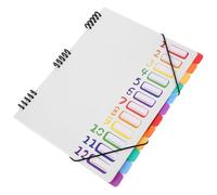 FESTFENDS A4 Binder Folder with Tabs and Dividers, 12-Layer Large Capacity Pp File Organizer, Portable and Easy Categorization for School and Office Use, White Minimalist Design