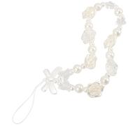 FESTFENDS Acrylic Butterfly Beaded Phone Charm Lanyard Imitation Pearl, Decorative and Wear-resistant Wrist Strap for Cameras and Keys, Stylish Mobile Phone Accessory