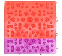 FESTFENDS Acupressure Foot Massage Mat 30x40cm 2pcs Thick Large Foot Sole Massager Pads for Body Therapy and Reflexology Relaxation in Red and Purple