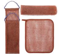 FESTFENDS African Net Exfoliating Back Scrubber with Nylon Mesh and Convenient Handles for Showering and Bathing, Rich Lather Body Scrub Cloth for Face and Back Cleaning
