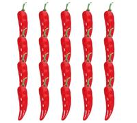 FESTFENDS Artificial Lifelike Peppers 20pcs Foam Chili Art Lightweight Mini Fake Vegetable Model with Realistic Shape, Red Simulation Peppers for Or Training Institution Hotel Photo Props