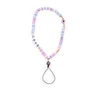 FESTFENDS Beaded Phone Wrist Strap Acrylic Hanging Lanyard with Love Letters for Keychain and Phone, Prevent Equipment Loss and Damage, Gift for Daughters and Friends