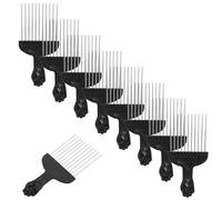 FESTFENDS Black Metal Hair Pick Comb with 204 Steel Needle for Parting and Smooth Styling, Sturdy Pp Material, Elegant and Simple Design Suitable for Curly and Wavy Hair in Salon or Home Use