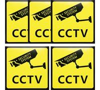FESTFENDS Cctv 24-hour Video Security Warning Stickers 5pcs 10x10cm, Private Property No Trespassing Signs for Outdoor Surveillance and Safety