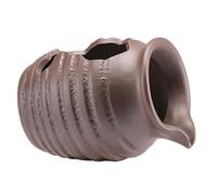 FESTFENDS Ceramic Fish Tank Waterfall Jar for Water Garden with Water Circulation Function Suitable for Seasons, Artistic and Delicate Brown Ecological Jar for Patio Or Yard Décor