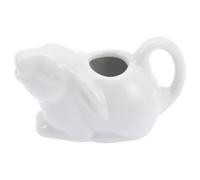 FESTFENDS Ceramic Milk Jug Small White Rabbit Creamer Pitcher with Handle Milk Jar Sauce Holder for Coffee and Tea Serving in Kitchen