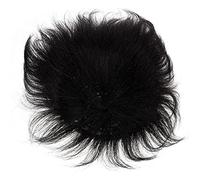 FESTFENDS Clip-in Hair Extension Almost No Need for Secondary Trimming Natural Human Hairpiece for Bald Patch Covering, Black Hair Firm Fixing and Men's Suitable for Daily Use