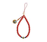 FESTFENDS Detachable Red Phone Strap with Ball Shaped Pendant, Chinese Style Mobile Phone Hanging Decoration for Tablet and Key Ring, Easy to Install and Remove, Prevents Loss Or Damage,