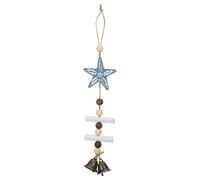 FESTFENDS Driftwood Wind Chime: Coastal Decor Hanging Windchime with Bell - Window Hanging Beach Ornament for Patio Garden Yard Home Decor