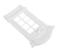 FESTFENDS European Style Miniature Plastic Dollhouse Window Frame with Roman Columns and Badges, Versatile DIY Craft Supplies to Recreate the Charm of European Architecture for Dollhouse