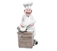 FESTFENDS European Style Resin Chef Model Figurine, Cooking Chef Ornament for Kitchen and Restaurant Table Décor, Miniature Home Café Decoration