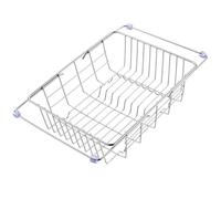 FESTFENDS Expandable Stainless Steel Dish Rack for Drying Items and Fruits with Comfortable Handle, Extendable Dish Drainer on Your Kitchen Counter Suitable for Kitchen Sink Storage