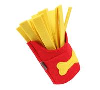 FESTFENDS French Fries Dog Slow Feeder Felt Training for Dogs | Red Snuffle Design, Helps Keep Pets Busy, Supports Sniffing Play and Chew Sessions
