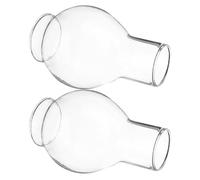 FESTFENDS Glass Chimney Shade Windproof Candle Cover 2 Pack Tall Tube Candle Protector for Home Decor and Hurricane Holder