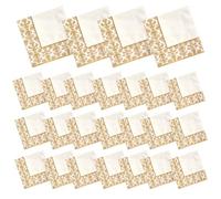 FESTFENDS Gold Printed Paper Napkins White Disposable Tissue Paper 100pcs Good Absorbent Ability Chic Design Beautiful Golden Printing Pattern for Shower and Other Occasions
