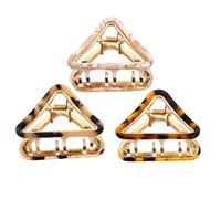 FESTFENDS Hair Claw Clips Stylish Triangle Lightweight Alloy and Acetic Acid Material 3pcs Hair Catch Clamps for Women Suitable for Daily Wear and Parties