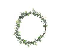 FESTFENDS Handmade Green Leaf Garland Headband for Women and Brides, Plastic Material with Lifelike Green Leaf Design, for Photography and Festival Hair Accessories