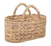 FESTFENDS Handwoven Storage Basket, Woven Basket with Carry Handles, Oval Seagrass, Breathable Storage, for Pantry Items and Fruits, Home Shelves
