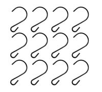 FESTFENDS Hanging Hooks Not Easy to Break Or Bend S-Shaped 20pcs Metal Heavy Duty Black for Household and Bathroom Use, Suitable for Hats and Sweaters Storage