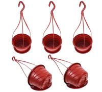 FESTFENDS Hanging Wall Mounted Flowerpot Set Small Ceramic Planters with Trays and Hooks for Indoor Garden Balcony Decoration