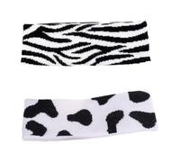 FESTFENDS Headbands Flexible Design for Women -stripe and Cow-print 2pcs Comfortable Cloth Material Retro and Fashion Hair Accessories for Travel and Taking Great Photos