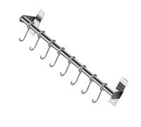 FESTFENDS Kitchen Wall Hook Rack with Punch-Free Design Stainless Steel and Easy to Clean, Silver Hook Rack for Cabinet and Home Bathroom Storage