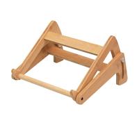 FESTFENDS Laptop Storage Shelf with Ergonomic Hollow Design round Corners Height Adjustable Wood Colour Notebook Stand Gift for Birthdays for Comfortable Viewing Angle