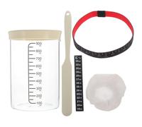 FESTFENDS Large Capacity Glass Storage Jar Includes Spatula and Accessories for Sourdough Starter with High-temperature Resistant Design for Fermenting Natural Yeast at Home