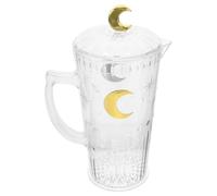 FESTFENDS Large Capacity Pet Water Pitcher with Lid Featuring Unique Moon Pattern Design, Party Essential for Home Use, Sturdy Juice Container and Ice Tea Carafe Suitable for Parties