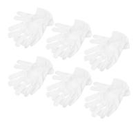 FESTFENDS Microfiber Gloves Anti Static 6 Pairs for Coin Handling Secure Fit Design, White Inspection Gloves and Art Handling Suitable for Banquet and Jewelry Work