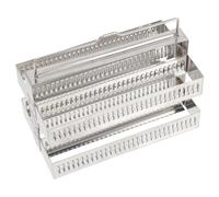 FESTFENDS Microscope Slides Holder Sturdy Silver Slide Rack with 60 Positions Stainless Steel Practical and Simple Design Staining Rack for Organising for Lab Use
