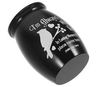 FESTFENDS Mini Stainless Steel Pet Cremation Urn for Parrot and Finches Waterproof, Sl esign, Elegant Black Memorial Keepsake for Permanent Resting Place