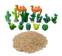 FESTFENDS Miniature Desert Scene and Built to Last with Resin Cactus and Camel Figurines, Easy to Clean with Desert-themed Design for Plant Accessories Or Bookshelf Decoration