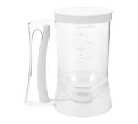 FESTFENDS Muffin Batter Dispenser - 4-Cup Waffles Batter Dispenser with Squeeze Handle for Cupcakes, Pancake & More - Easy-Pour Pancake Making Accessory (White)