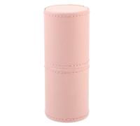 FESTFENDS Multi-functional Makeup Brush Holder and Pencil Holder in Pink Pu Leather with Sturdy Construction, Sl nd Elegant Design, for Dressing Table and Office Desktop Storage