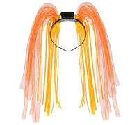 FESTFENDS Orange LED Headband with Flash Braid and Clip-on Design, 6 and 9 Lights Tube Head Band, for Halloween Parties and Festive Holidays Hair Accessory Random Color