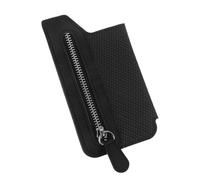 FESTFENDS Phone Wallet Card Holder for Smartphone Back with Left-Right Flip Multi-Card Slots Zippered Mobile Phone Pouch Black Adhesive Card Case and Id Storage